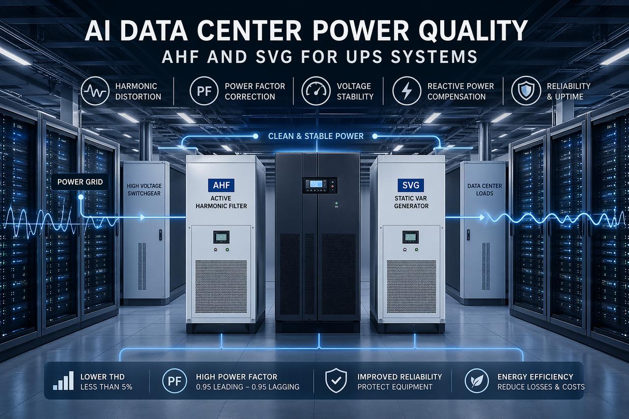 KI-Rechenzentrums-Stromqualität: AHF und SVG für USV-Systeme