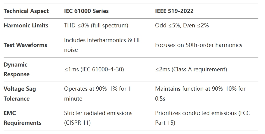 IEC gegen IEEE -Standards für aktive harmonische Filter